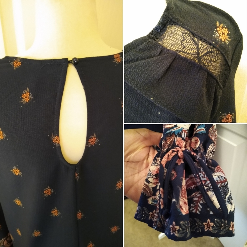 XHILARATION blue floral tunic dress. Size XS - Picture 2 of 8